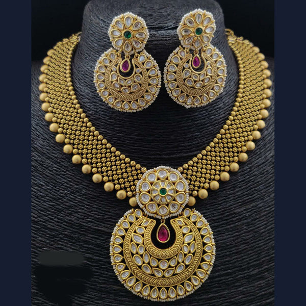 Vivah Creations Gold Plated Kundan Necklace Set