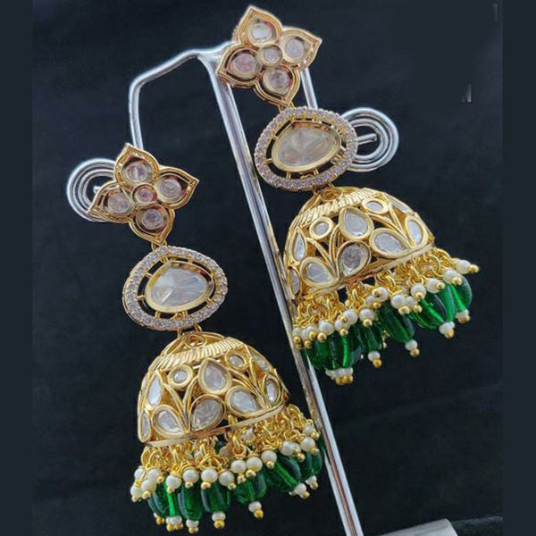 Vivah Creations Gold Plated Kundan Jhumki Earrings