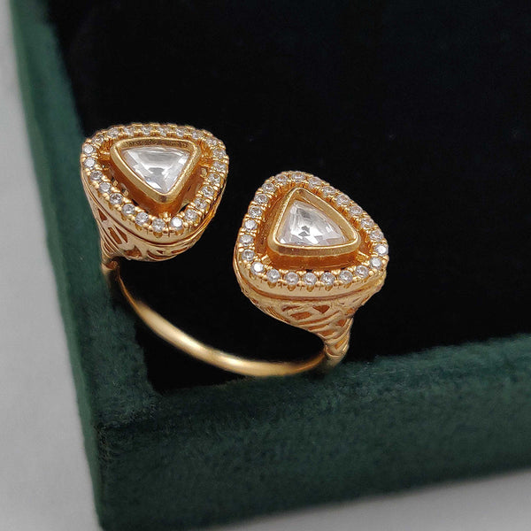 Vivah Creations Gold Plated Kundan Stone Adjustable Rings