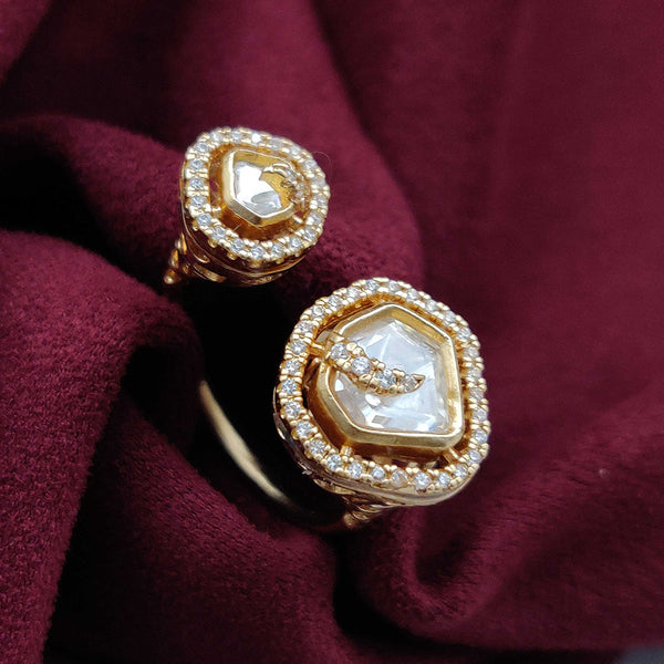 Vivah Creations Gold Plated Kundan Stone Adjustable Rings