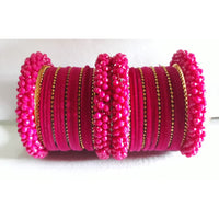 Ravechi Art Gold Plated Velvet Bangles Set