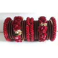 Ravechi Art Gold Plated Velvet Bangles Set