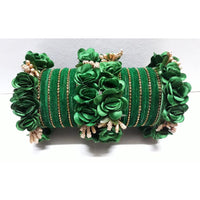 Ravechi Art Gold Plated Velvet Bangles Set