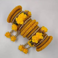 Ravechi Art Gold Plated Velvet Bangles Set