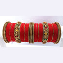 Ravechi Art Gold Plated Velvet Bangles Set