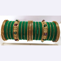 Ravechi Art Gold Plated Velvet Bangles Set