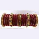 Ravechi Art Gold Plated Velvet Bangles Set