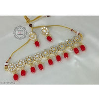 Akruti Collection Gold Plated Mirror Necklace Set