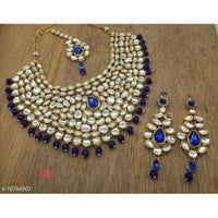 Akruti Collection Gold Plated Kundan & Beads Necklace Set