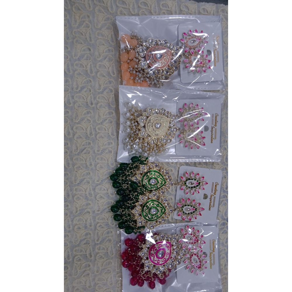 Akruti Collection Gold Plated Meenakari Dangler Earrings