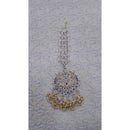 Akruti Collection Gold Plated Kundan Stone Maangtikka