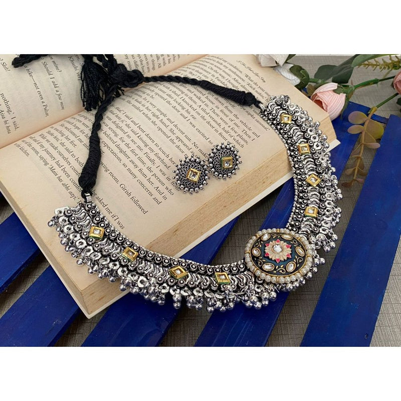 Akruti Collection Oxidised Necklace Set