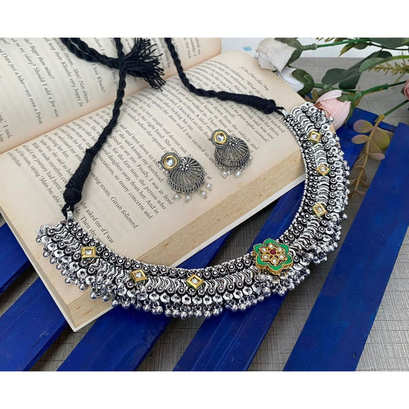 Akruti Collection Oxidised Necklace Set