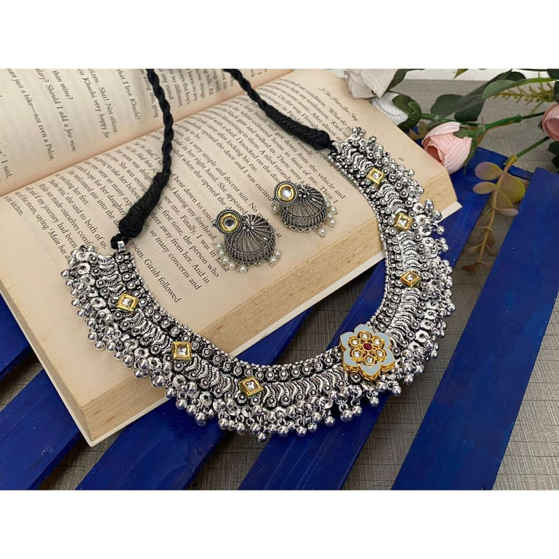 Akruti Collection Oxidised Necklace Set