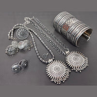 Akruti Collection Oxidised Plated Combo Set