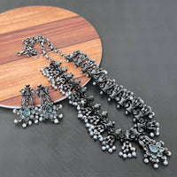 Akruti Collection Oxidised Plated Long Necklace Set