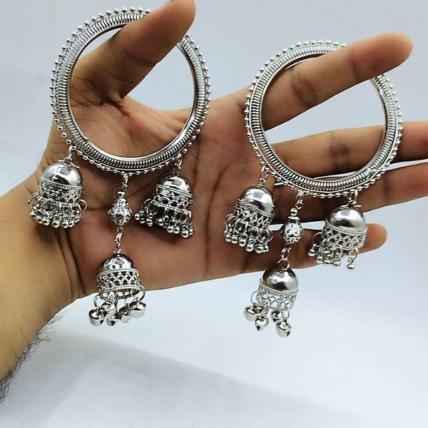 Akruti Collection Silver Plated Bangles Set