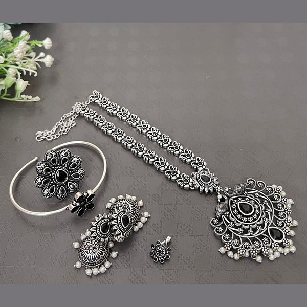 Akruti Collection Oxidised Plated Combo Set