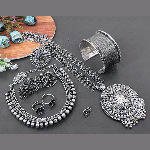 Akruti Collection Oxidised Plated Combo Set