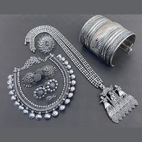 Akruti Collection Oxidised Plated Combo Set