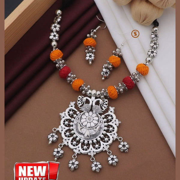 Akruti Collection Oxidised Plated Navratri Necklace Set