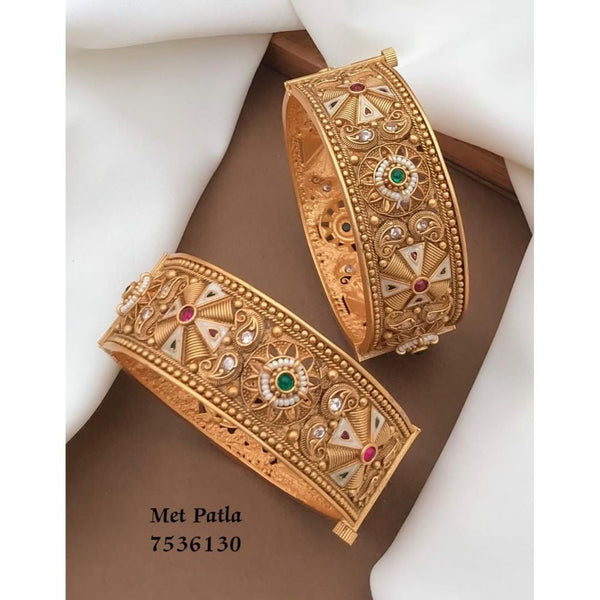 Akruti Collection Gold Plated Bangles Set