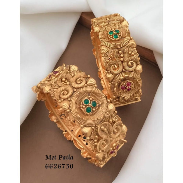 Akruti Collection Gold Plated Bangles Set