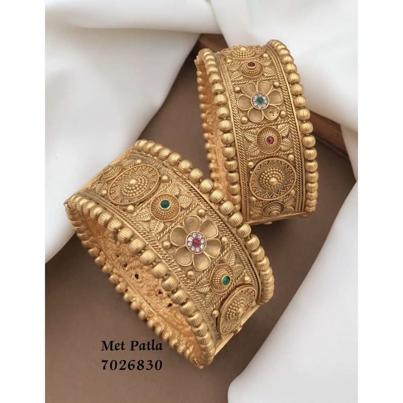 Akruti Collection Gold Plated Bangles Set