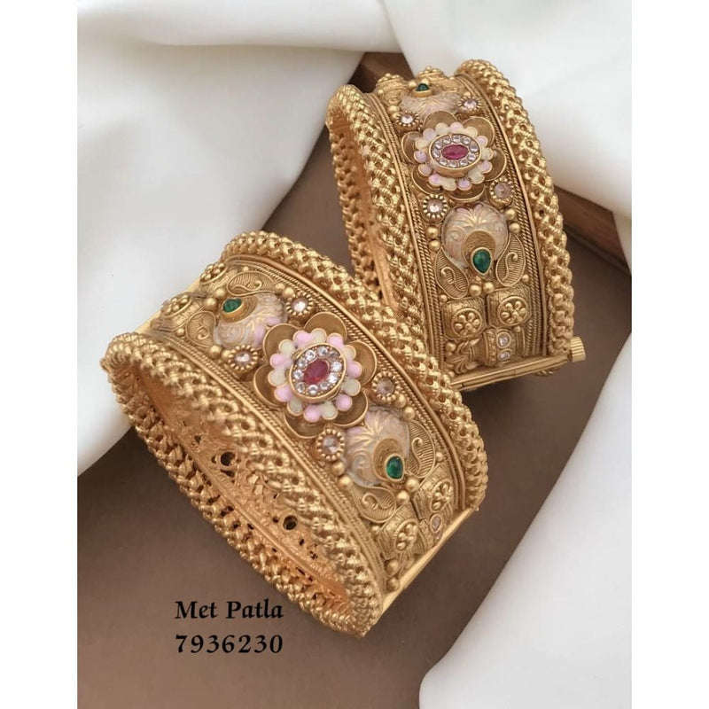 Akruti Collection Gold Plated Bangles Set