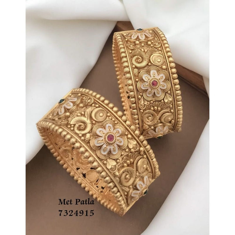 Akruti Collection Gold Plated Bangles Set