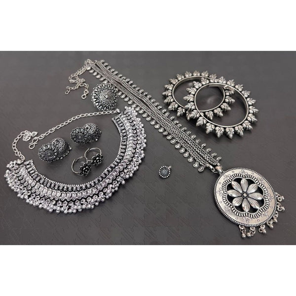 Akruti Collection Oxidised Plated Combo Set