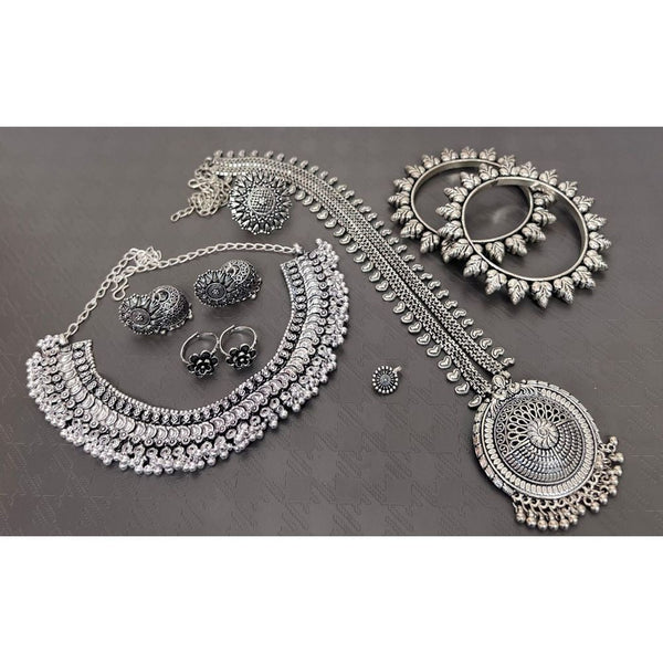 Akruti Collection Oxidised Plated Combo Set