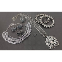 Akruti Collection Oxidised Plated Combo Set