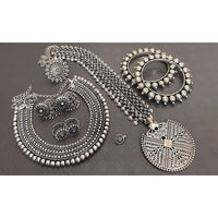 Akruti Collection Oxidised Plated Combo Set