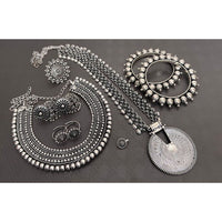 Akruti Collection Oxidised Plated Combo Set