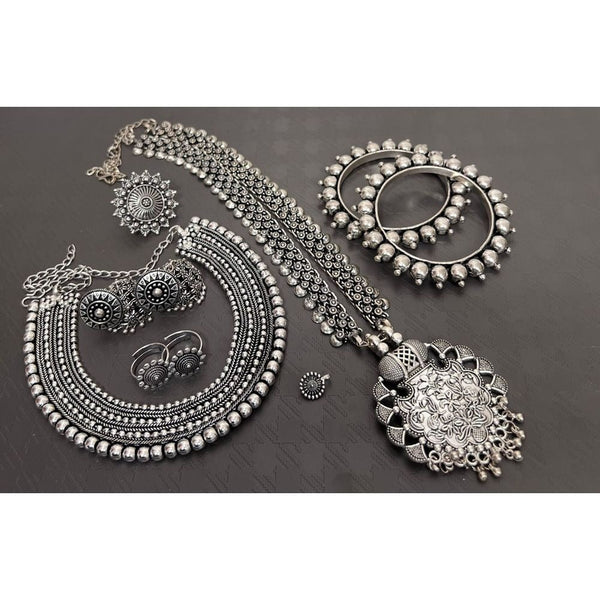 Akruti Collection Oxidised Plated Combo Set