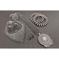 Akruti Collection Oxidised Plated Combo Set