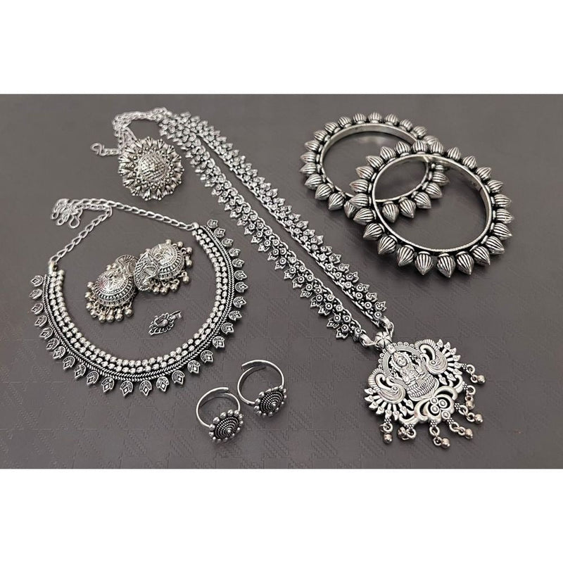 Akruti Collection Oxidised Plated Combo Set