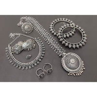 Akruti Collection Oxidised Plated Combo Set