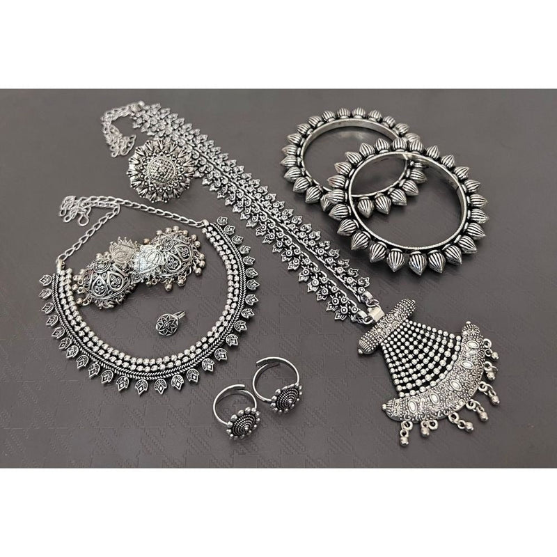 Akruti Collection Oxidised Plated Combo Set