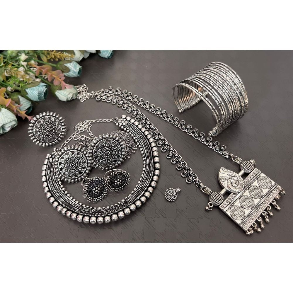 Akruti Collection Oxidised Plated Combo Set