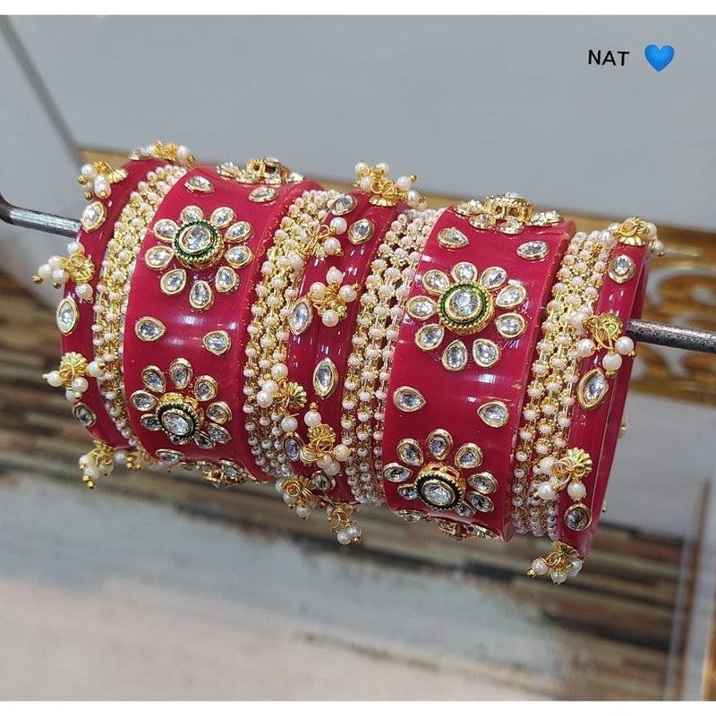 Akruti Collection Gold Plated  Acrylic Bangles