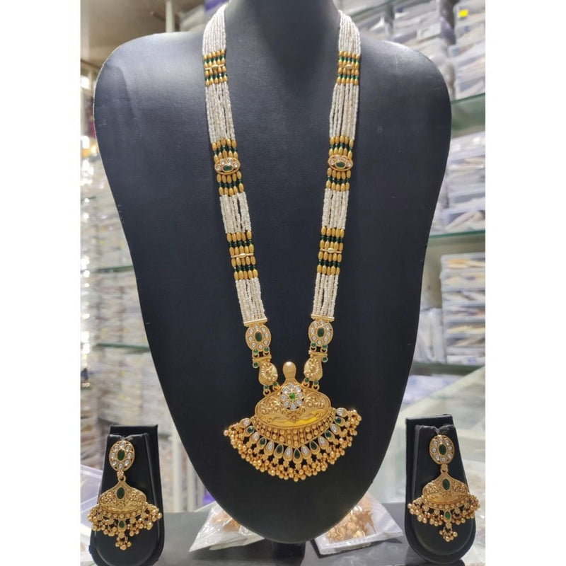 Akruti Collection Gold Plated Long Necklace Set