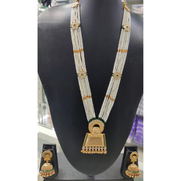 Akruti Collection Gold Plated Long Necklace Set