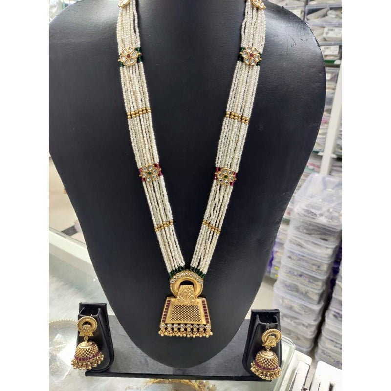 Akruti Collection Gold Plated Long Necklace Set