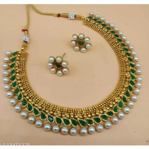 Akruti Collection Gold Plated Necklace Set