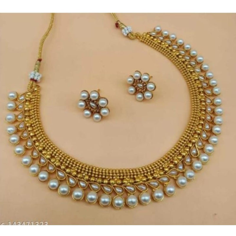 Akruti Collection Gold Plated Necklace Set