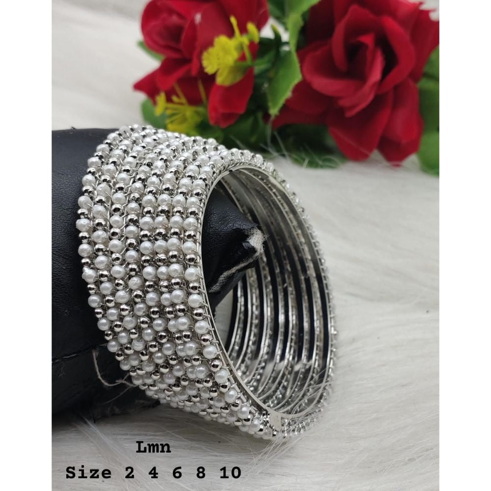 Akruti Collection Silver Plated Bangles Set