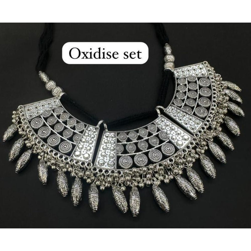 Akruti Collection Oxidised Plated Necklace Set