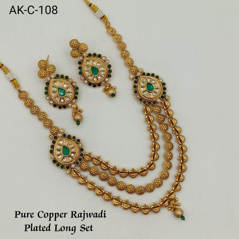 Akruti Collection Copper Plated Long Necklace Set